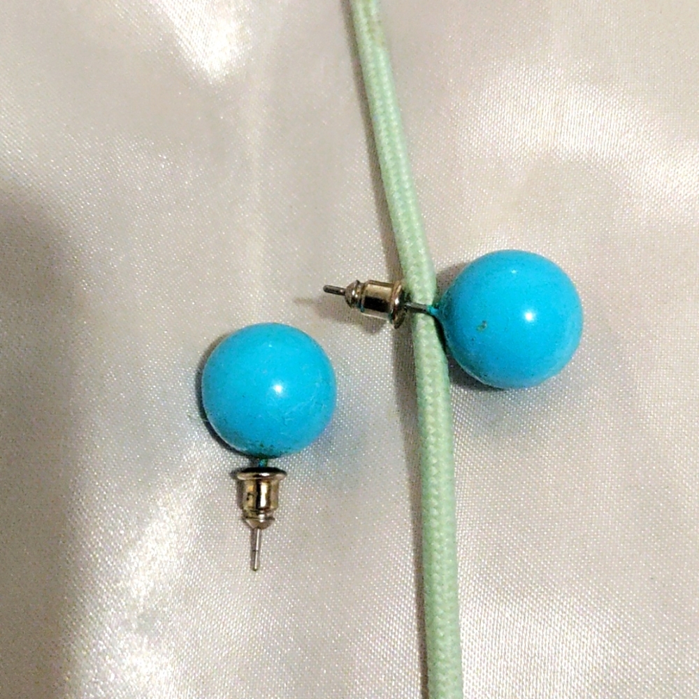 Turquoise medium sized ball stud earrings